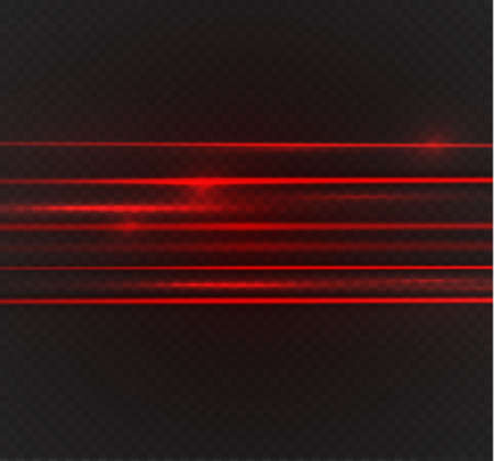 Abstract red laser beam. Transparent isolated on black background. Vector illustration.the lighting effect.floodlight directionalのイラスト素材