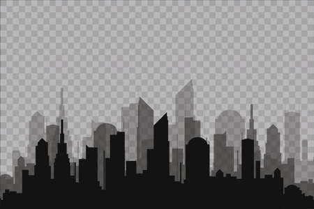 The silhouette of the city in a flat style. Modern urban landscape.vector illustrationのイラスト素材