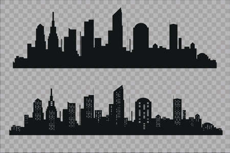 The silhouette of the city in a flat style. Modern urban landscape.vector illustration.のイラスト素材