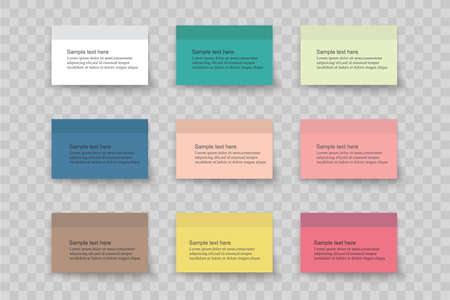 Collection of various white papers, leaves for the label ready for Your message. Vector illustrationのイラスト素材