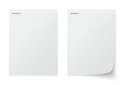 Collection of various white papers, leaves for the label ready for Your message. Vector illustrationのイラスト素材