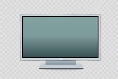 Flat led monitor of computer or black photo frame isolated on a transparent background.のイラスト素材
