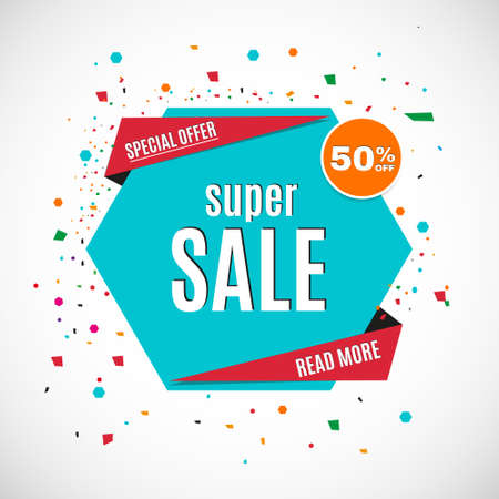 Incredible Wow Sale banner design template. Big super sale special offer, save up to 50 off. Vector illustration.のイラスト素材