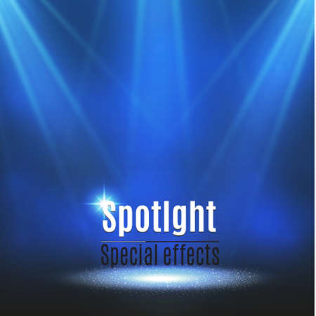 Festival Poster with Spotlight. Concert, Party, Theater,. Empty Scene with Stage Curtain. Poster Template with Light Effect. Vector illustrationのイラスト素材