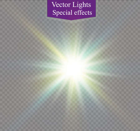 star on a transparent background,light effect,vector illustration. burst with sparkles.Sun.Special effect isolated on transparent background.sparkのイラスト素材