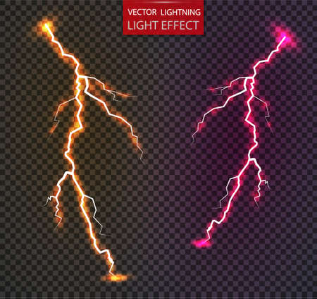 Set of lightnings.のイラスト素材