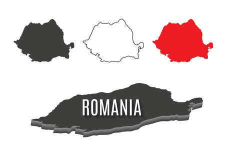 Romania World map. World geography. vector illustration.のイラスト素材