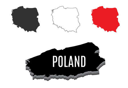 High quality map of Poland with borders of the regions.のイラスト素材