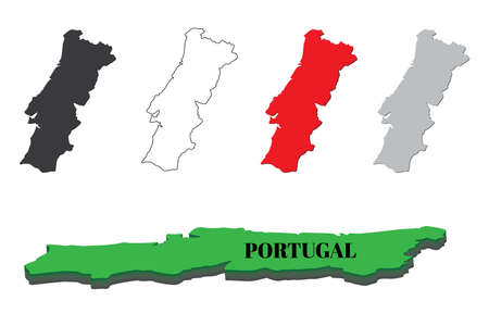 portugal World map. World geography. vector illustration.のイラスト素材