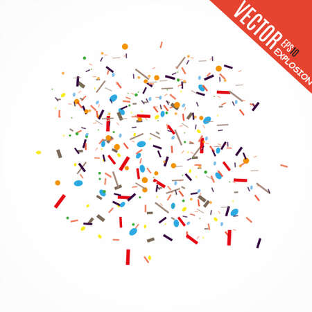 Abstract background with many falling tiny confetti pieces. vector background.のイラスト素材