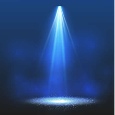 Vector spotlight. Light effect.Scene illumination, transparent effects on a plaid dark background.のイラスト素材