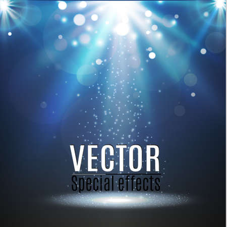 Vector spotlight. Light effect.Scene illumination, transparent effects on a plaid dark background.のイラスト素材
