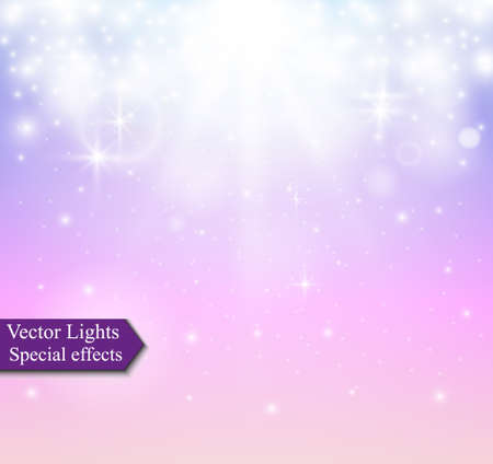 Light flare special effect with rays of light and magic sparkles. Vector illustration.のイラスト素材