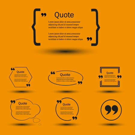 Quote blank template bubble with print information design quotes, Color quote bubble.のイラスト素材