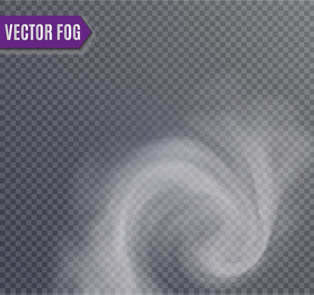 Fog or smoke isolated transparent special effect. White vector cloudiness, mist or smog background. Vector illustration.のイラスト素材