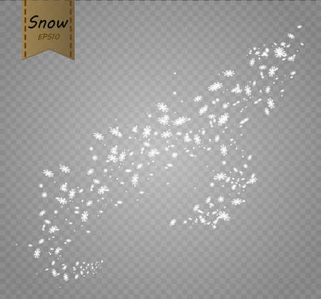 Stock vector illustration falling snow, Snowflakes, snowfall, Transparent background, Fall of snow.のイラスト素材