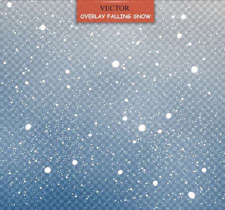 Stock vector illustration falling snow, Snowflakes, snowfall, Transparent background, Fall of snow.のイラスト素材