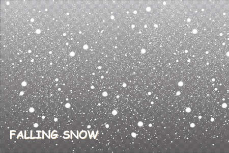 Stock vector illustration falling snow, Snowflakes, snowfall, Transparent background, Fall of snow.のイラスト素材