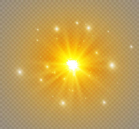 Star on a transparent background, light effect, vector illustration burst with sparkles.のイラスト素材