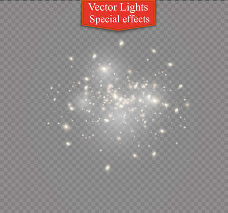 Dust on a transparent background, bright stars, The glow lighting effect.のイラスト素材