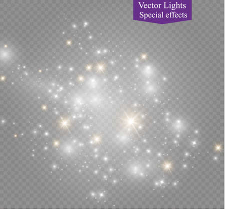 Dust on a transparent background bright stars The glow lighting effect.のイラスト素材