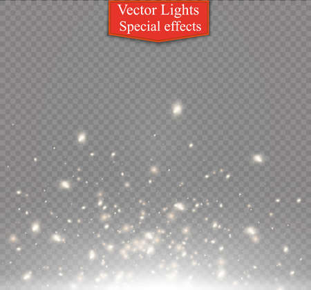 Dust on a transparent background.bright stars.The glow lighting effect.の写真素材