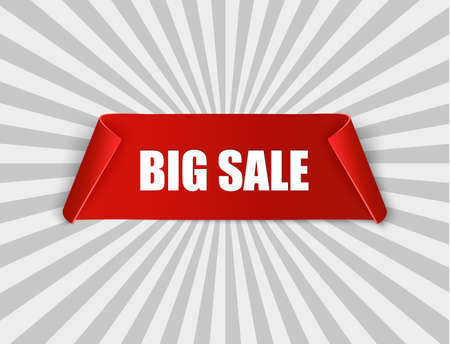 Super Sale Banner Ribbon. Vector Illustration.red scroll.のイラスト素材