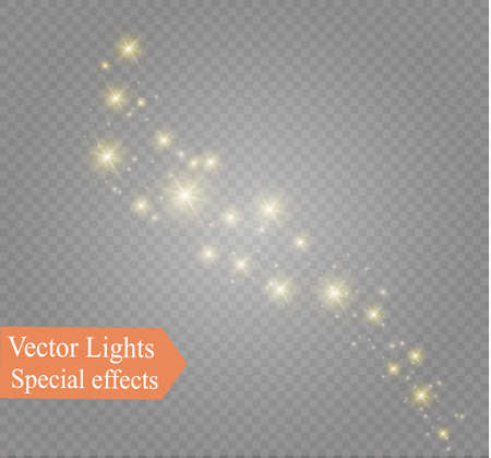 Dust on a transparent background.bright stars.The glow lighting effect.のイラスト素材