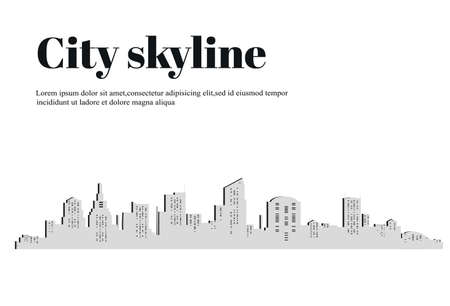 The silhouette of the city in a flat style. Modern urban landscape.vector illustration.のイラスト素材