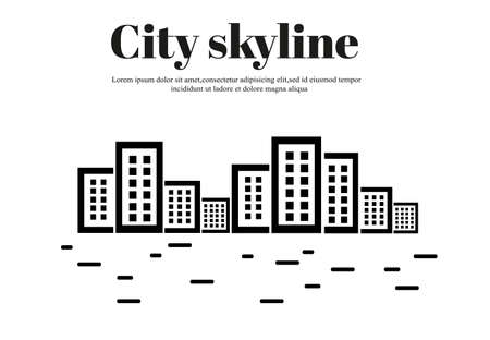 Silhouette of the city icon.のイラスト素材