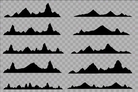 Set of mountain silhouettesのイラスト素材