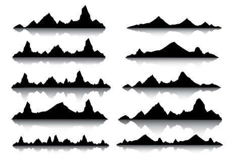 Set of mountain silhouettesのイラスト素材