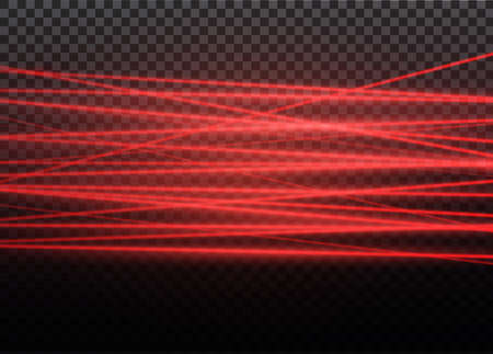 Abstract red laser beam. Transparent isolated on black background. Vector illustration.the lighting effect.floodlight directional.のイラスト素材