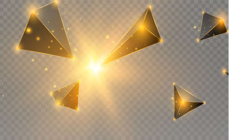 realistic triangles and light effects. 3D effect.motion of flying triangles. Vector illustration.For cover book, brochure, flyer, poster, magazine, cd cover designのイラスト素材