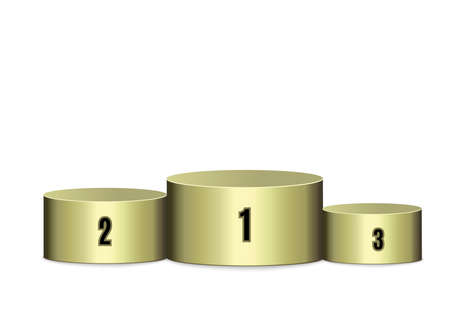 Set of beautiful podium on white background.The scene for the awards ceremonyのイラスト素材