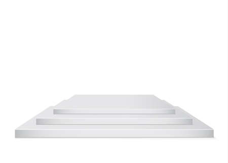 Set of beautiful podium on white background, The scene for the awards ceremony.のイラスト素材