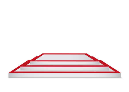 Set of beautiful podium on white background.The scene for the awards ceremonyのイラスト素材