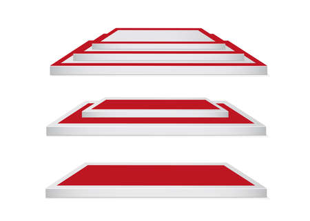 Set of beautiful podium on white background.The scene for the awards ceremonyのイラスト素材
