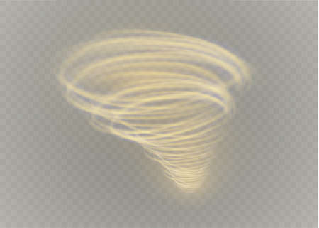 A glowing tornado. Rotating wind. Beautiful wind effect. Isolated on a transparent background. Vector illustrationのイラスト素材
