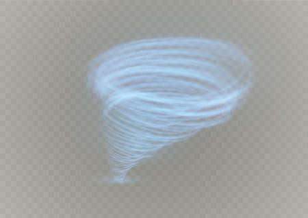 A glowing tornado. Rotating wind. Beautiful wind effect. Isolated on a transparent background. Vector illustrationのイラスト素材