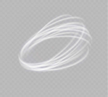 A glowing tornado. Rotating wind. Beautiful wind effect. Isolated on a transparent background. Vector illustrationのイラスト素材