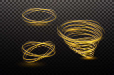 A glowing tornado. Rotating wind. Beautiful wind effect. Isolated on a transparent background. Vector illustration.のイラスト素材