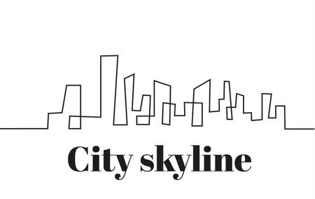 City silhouette outline image illustrationのイラスト素材