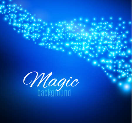 Blue sparks and stars glitter special light effect.のイラスト素材