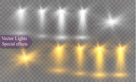 Spotlight on a transparent image illustrationのイラスト素材