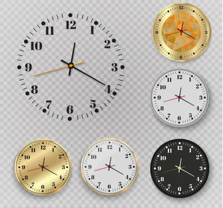 Gold wall clock with golden edging image illustrationのイラスト素材
