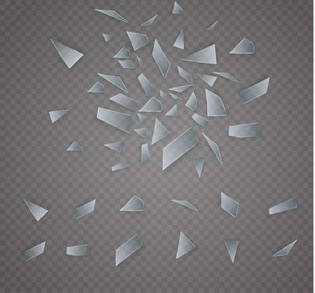 Glass is broken on a transparent image illustrationのイラスト素材