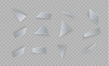 Glass is broken on a transparent image illustrationのイラスト素材