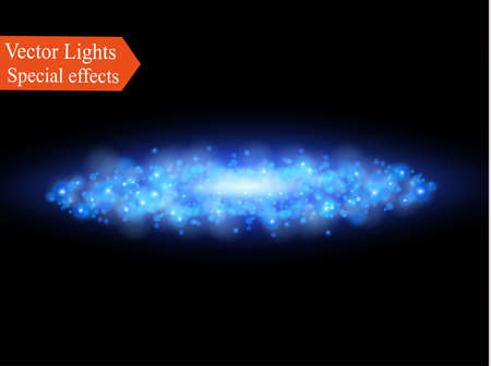 Blue glowing light burst image illustrationのイラスト素材