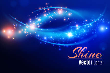 Blue sparks and stars glitter image illustrationのイラスト素材